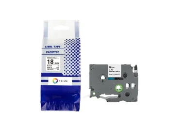 PRISM Brother Taśma TZe-FX241 18mm x 8m czarny na białym