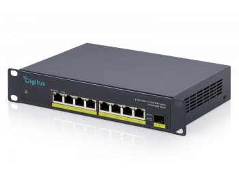 Przełącznik sieciowy niezarządzalny 10" 8x RJ45 2.5G, 1x SFP+ 10G, 60Gbps, metalowy, bez wentylatora, Plug&Play