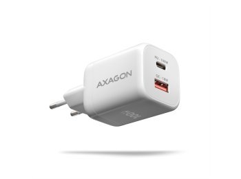 ACU-PQ100W Ładowarka sieciowa GaN 100W, 2x port (USB-C + USB-A), PD3.0/PPS/QC4+, mini, biała