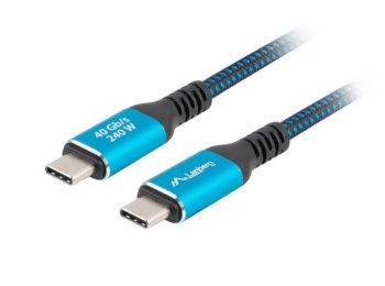 Kabel USB-C M/M USB4 1M 240W 8K 60HZ czarno-niebieski