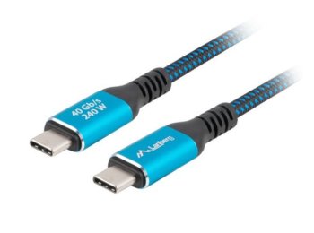Kabel USB-C M/M USB4 2M 240W 8K 60HZ czarno-niebieski