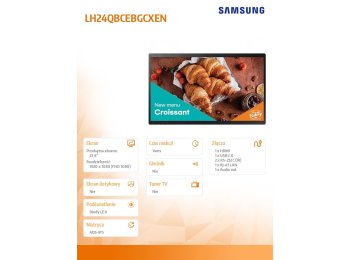 Monitor profesjonalny QB24C 24 cali Matowy 16h/7 250(cd/m2) 1920x1080(FHD) S10 Player (Tizen 7, VXT Ready) WiFi/BT 3 lata d2d (LH24QBCEBGCXEN)
