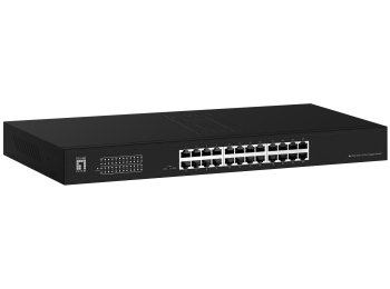 LevelOne Switch 24x GE GEU-2431 19\" Rack Mount Kit Nie zarządzany Gigabit Ethernet (10/100/1000) 1U Czarny