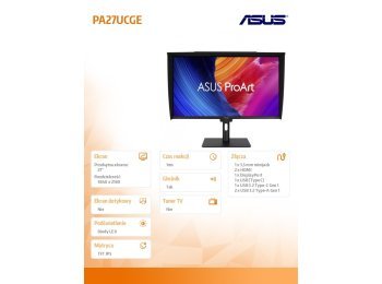 Monitor 27 cali ProArt PA27UCGE 4K IPS 600NIT USB-C HDMI