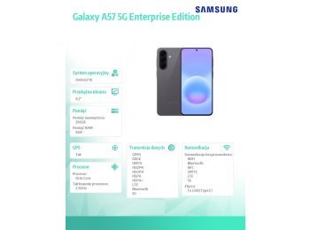 Smartfon Galaxy A57 5G 8/256GB Enterprise Edition szary