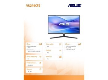 Monitor 24 cale VU249CFE-B IPS 100Hz USB-C