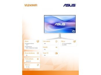 Monitor 24 cale VU249HFI-W IPS 100Hz HDMIx2 biały