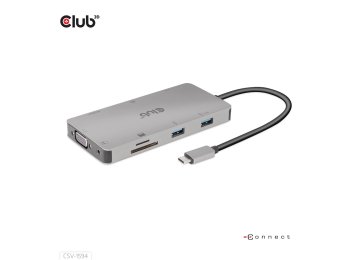 CLUB3D CSV-1594 stacja dokująca USB 3.2 Gen 1 (3.1 Gen 1) Type-C Czarny, Szary