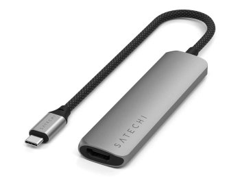 Aluminiowy adapter do urządzeń mobilnych USB-C Satechi 4-in-1 USB-C Slim Multiport Adapter 4K (space gray)