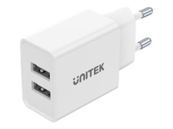 UNITEK ŁADOWARKA 2X USB-A, 12W, BIAŁA, P1113A-EU