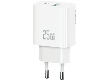 Ładowarka sieciowa 25W 1xUSB-A 1xUSB-A fast charging Biała