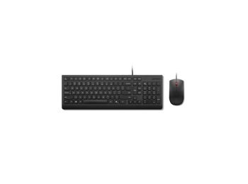 Zestaw klawiatury i myszy Lenovo Essential Wired Combo, Przewodowe, Mysz w zestawie, Czarny