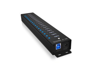 ICY BOX IB-HUB1717-U3 USB 3.2 Gen 1 (3.1 Gen 1) Type-A 5000 Mbit/s Czarny