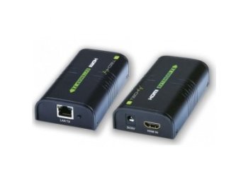 Extender/splitter HDMI po skrętce Cat.5e/6/6a/7 do 120m, over IP, czarny