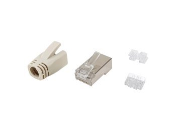 Equip 121182 wtyczka RJ-45 Stal nierdzewna, Przezroczysty, Biały