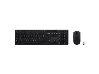 Lenovo Professional Bezprzewodowa ładowalna klawiatura i mysz combo | Zestaw klawiatury i myszy | Bezprzewodowy | Mysz w zestawie | Angielski (USA) | Łączność Bluetooth | Szary