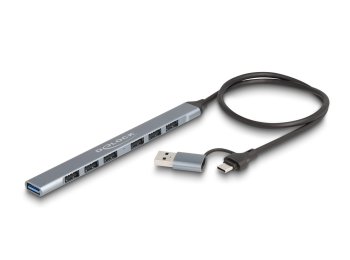 DeLOCK 64273 huby i koncentratory USB 3.2 Gen 1 (3.1 Gen 1) Type-C 5000 Mbit/s Szary