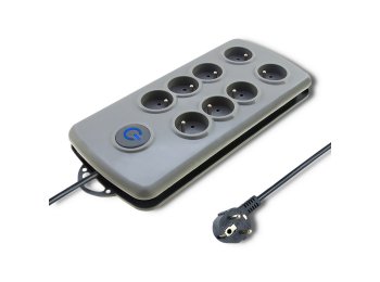 Listwa antyprzepięciowa Quick Switch, 8 gniazd, 2,5m, szara
