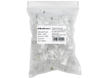 Wtyk złącze modularne RJ45 | CAT5e | UTP | Pozłacane styki | 100 sztuk
