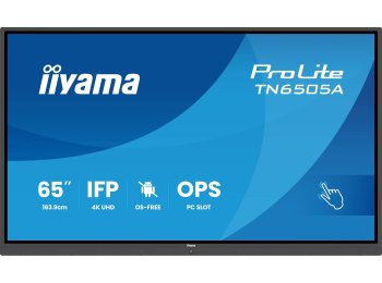 iiyama TN6505A-B1AG signage display Interaktywny płaski panel 163,8 cm (64.5") 500 cd/m2 4K Ultra HD Czarny Ekran dotykowy