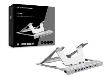 Conceptronic DONN35S stojak na laptop Podstawka na notebooka Srebrny