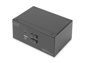 Przełącznik KVM, 2 portowy, 4K 60Hz, 4xDP IN, 2xDP OUT, 2xUSB A, 2x Audio IN&OUT