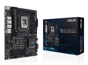 Płyta ASUS Pro WS W680-ACE W680 (LGA 1700) ATX motherboard, 2x PCIe 5.0, 3x PCIe 4.0, 3x PCIe 4.0 M.2 slots, 2x USB 3.2 Gen 2, 4x USB 3.2 Gen 1, 2x USB 2.0, 2x 2.5 Gb Ethernet, 1x SlimSAS, 4x SATA , HDMI, DisplayPort and VGA