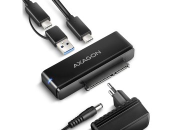 ADSA-FPX Adapter USB-C 10Gbps SATA 6G 2.5/3.5 cala SSD/HDD FASTPORT X, w tym zasilacz, 60cm USB-C/USB-A kabel