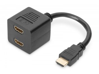 Kabel rozdzielacz/splitter HDMI HighSpeed 1080p 24Hz FHD Typ HDMI A/2xHDMI A M/Ż 0,2m Czarny