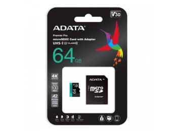 Karta pamięci microSD Premier Pro 64GB UHS1 U3 V30 A2 + adapter