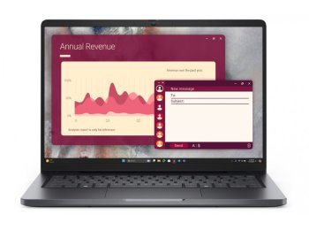Laptop Dell Pro 14 PC14250 W11P C5 120U/16GB/512GB CL25/14.0 FHD+/INT/FgrPr/FHD/IRCam/Mic/WLAN+BT/BcklKb/3C/3YPS Magnetite color, textured finish