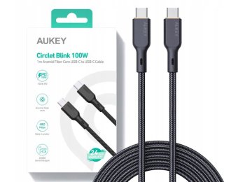 CB-KCC101 kabel USB-C - USB-C 1m 100W PD 5A 20V kevlar + nylonowy oplot