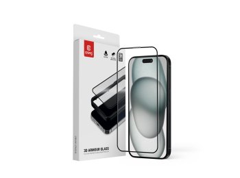 3D Armour Glass - Szkło hartowane 9H Full Glue do iPhone 16 / iPhone 15 + ramka instalacyjna