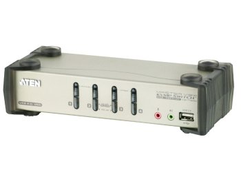 Przełącznik 4-portowy PS/2-USB VGA/Aud KVMP W/OSD