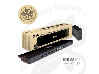 Stacja dokująca CLUB3D CSV-1564W100 USB 3.2 Gen 1 (3.1 Gen 1) Type-C Czarny