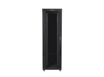 Szafa instalacyjna rack stojąca 19 42U 800x1200 czarna, drzwi szklane LCD (Flat pack)
