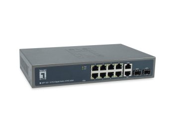 Przełącznik LevelOne GB PoE+ 12-portowy 19" 150W 1Gbps