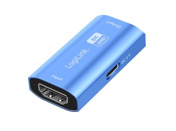 Repeater HDMI, 8K/60HZ, HDCP2.3, Alu, niebieski