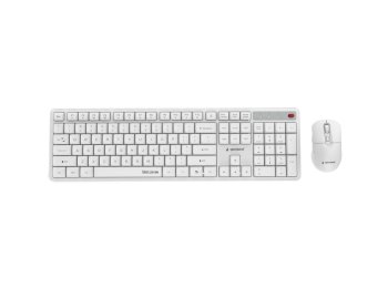 GEMBIRD BEZPRZEWODOWY ZESTAW KLAWIATURY + MYSZ SILENT KEY PRO BUSINESS, BIAŁY, UKŁAD US