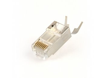 Wtyk modułowy przelotowy ekranowany CAT7 15u złocony 10 szt. w opakowaniu