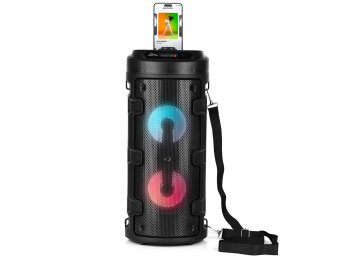Głośnik PARTYBOX KEG BT MT3165 V2.0 Karaoke/Bluetooth 5.0+EDR/FM/MP3/MicroSD/USB/Equalizer/AUX/Jack 6.3/Pilot/Pasek/USB-C/LED/RMS 40W/PMPO 1000W