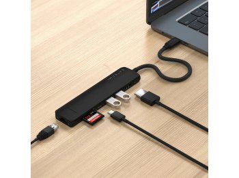 Satechi ST-P7SK huby i koncentratory USB Type-C 10000 Mbit/s Czarny
