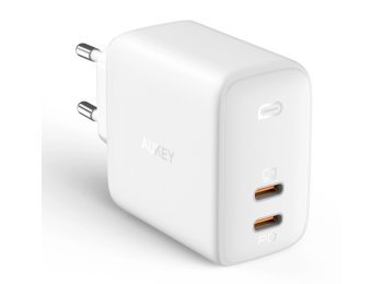 PA-B4 White ładowarka sieciowa Omnia GaN 2xUSB C Power Delivery 3.0 65W 6A