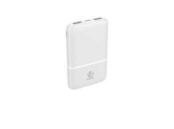 Powerbank P5 (5 000mAh 10W), moc wyjściowa 10W zapewnia szybkie i stabilne ładowanie kompatybilnych urządzeń, jednoczesne ładowanie 3 urządzeń