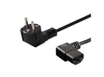 Kabel zasilający Schuko (M) kątowy - IEC C13, kątowy 1,2m CL-115