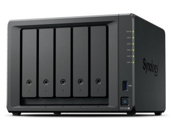 NAS Synology DS1525+, Tower, 5x 2.5"/3.5" SATA + 2x M.2 2280 NVMe SSD, AMD Ryzen V1500B, 8GB DDR4 (max.32GB), 2x 2.5GbE RJ-45, 2x USB 3.2, adapter 120W