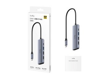 CUDY UH405 Hub 5-IN-1 USB-C z HDMI 4K