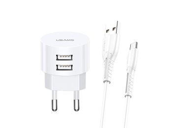 Ładowarka sieciowa T20 2xUSB 2,1A microUSB