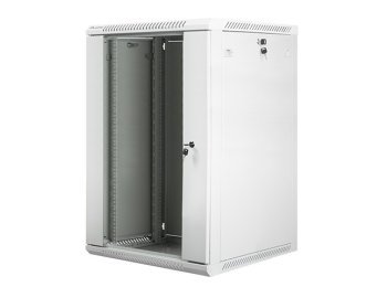 Szafa instalacyjna wisząca 19 18U 600X600mm szara (drzwi szklane)
