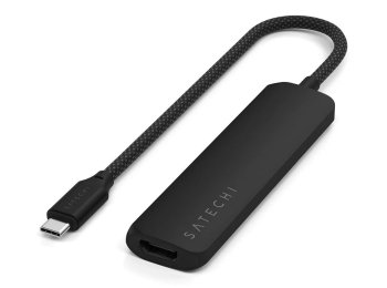 Satechi 4w1 USB-C Slim Multiport Adapter 4K - aluminiowy adapter do urządzeń mobilnych USB-C (USB-C, 4K HDMI, 2x USB-A) (black)